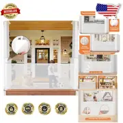 Retractable Baby Gate 80" Wide - No Drill Installation, Space-Saving Design