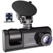 Dash Camera 3 Lens Car Front Rear Inside DVR Video Recording Parking Monitor 2in (for: Fiat)