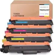 4 Pack Compatible TN253 TN257 Toner Cartridge Brother DCP-L3510CDW MFC-L3750CDW