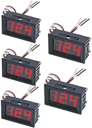 5pcs 0.56 Inch Mini DC Digital Voltmeter 3 Wire DC 0 V to 30V LED Display Voltage Panel Meter (Red Light)