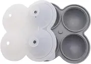 Ice Ball Molds,Ice Maker | 4 Cavity Silicone Sphere Ball Mold Container for Kitchen Bar Whisky Cocktails Coffee Fridge Freezer