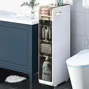 2/3 Tier Slim Drawer Storage Tower, Narrow Toilet Paper Storage Cabinet Large Capacity with Clear Drawers and Casters Bathroom Floor Cabinet Storage Cart for Bathroom, Laundry Room, Kitchen (Size : 3
