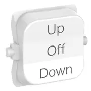 Clipsal Pro Series, rocker, 3 positions, marked UP-OFF-DOWN, White - P49TUOD-XW