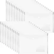 MerryNine 24 Pack Plastic File Folder, A4 Clear Letter Size Envelopes Folders, Files Envelope Wallets Folders Pockets for Documents for Office School Organization (12.79 x 9.05 Inch