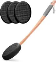 Amazerbath Lotion Applicator for Back, Feet, 4 Replaceable Pads with 1 Long Hand