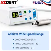 AZDENT Dental Brushless Electric LED Micro Motor Internal Spray E-type 3.4Ncm US