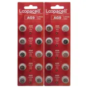 20 Loopacell AG9 394 D394 GP94 L936 LR45 Alkaline Button Cell Batteries
