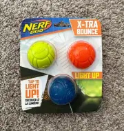 Nerf Dog X-TRA BOUNCE Light Up balls - New - Free Shipping!
