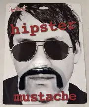Halloween Dress up HIPSTER Costume Handlebar Shaped Goofy Funny Cop Mustache NOS