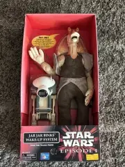 Star Wars Episode 1 JAR JAR BINKS Wake Up Alarm Clock System Figure NIB