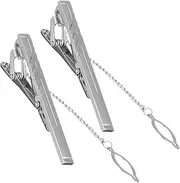 [Ipetboom] 2PCS Elegant Necktie Clips for Men Durable Metal Tie Clasps for Business Meetings Weddings and Parties Timeless Design for Polished Appearance