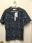 City-Girl-Country-Girl Plus Sz 3X NWT Navy Floral Cotton/Spandex Stretchy SS Top
