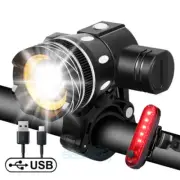 USB Rechargeable LED MTB Bicycle Light 900000LM Racing Bike Headlight Front+Rear