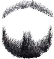 Realistic Mustache Fake Beard Human Hair Realistic Beard Fake Mustache Invisible Fake Facial Hair Costume Beard Lace Beard for Men Dressing Halloween Black