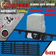 New Sliding Electric Gate Opener 1800KG Automatic Motor Remote Kit Heavy Duty 6m