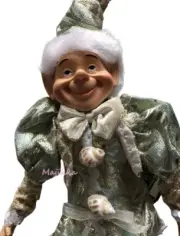 Santa's Christmas Poseable Elf Shelf Sitter Seashells Nautical Bow Tie