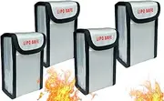 IANDAIROK 4PCS 90 * 55 * 140mm Lipo Battery Safe Bag for Lipo Battery Storage and Charging,More Space Lipo Battery Guard Fireproof Explosionproof lipo Small Bag (Small)