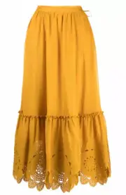 ZIMMERMANN TEDDY SCALLOP RUFFLE HEM SKIRT, NEW WITH TAGS, SIZE 2