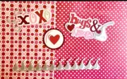 Pre Made scrapbook page kit for Love Valentines