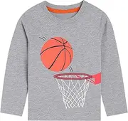 [EISHOW] Boys Long Sleeve Fall Shirts Little Kids Baby Cartoon Basketball Graphic Cotton T-Shirt Toddler Infant Tee Top Outfit 1-6T