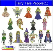 Embroidery Design Set - Fairy Tale People(1) - 16 Designs - 9 Formats -USB Stick