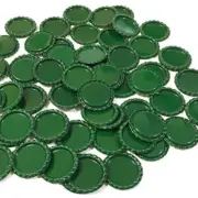 LOT of 50- 1 inch Dark Green Flat Bottle Caps