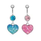 Light Luxury Heart Shaped Belly Button Rings Heart Dangle Navel Piercing Ring