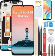 6.56 Inch Black Display for Oppo A38 CPH2579 LCD Display Touch Screen Replacement Screen LCD Glass Assembly Digitizer + 1 Piece Screen Protector + Tools