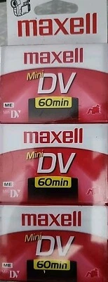New Sealed Maxell Mini DV Digital Video Blank Cassettes 60 Minute 3 Pack