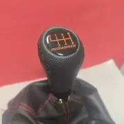 MS BLACK STITCHES LEATHER 6S SHIFT GEAR KNOB for MAZDA 2 3 5 6 CX3 CX5 MX5 MIATA (for: Mazda)