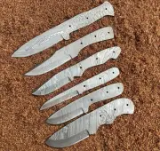 Damascus Knife Blank Lot of 6 Custom Made Hand Forged Knife Making Supplies
