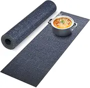yeload Trivet Table Runner Hot Plates Mat 12 X 40 Inch Heat Resistant Table Protector Waterproof Decorative Farmhouse Kitchen Trivets Counter Heat Proof Placemats for Hot Dishes (Black Line)