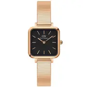 Daniel Wellington Quadro Studio Rose Gold/Black Ladies Analog Watch DW00100518