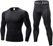 [Lanbaosi] Men's Compression Base Layer Long Sleeve Tight Shirt