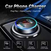 Car Charger Anti-interference Plug Play Dual USB Smart Auto Charger Mini