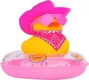CoFuBcad Rubber Duck Car Ornaments Cowboy Duck Car Dashboard Decoration Accessories with Mini Cowboy Hat Scarf Swim Ring and Sunglasses for Decor Home(AG25)