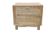 Byron 2 Drawer Bedside Table Rattan Side Table�