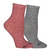 [Columbia] Lightweight Space Dye Ankle Socks 2 Pair, Bright Geranium Multi/Charcoal, One Size