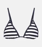 [Jade Swim] Jade Swim Via striped terry bikini top AU 8 blue