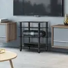TV Stand 4-Tier Tempered Glass Storage Shelf Rack - Modern Entertainment U 07-BK
