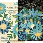 GRAPHIC 45 ~ SHADES OF BLUE ~ FLOWER ASSORTMENT ~ Graphic 45 Staples