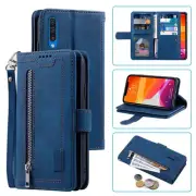 Samsung Galaxy A50 A30s A50s Wallet Case,Leather Zipper Magnetic Flip Card Case