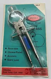 Vintage Omega Center Wheel Bow Compass Drawing Drafting NIP Taiwan