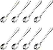 8 Pcs Tiny Stainless Steel - 7.5cm x 1.6cm Mini Condiment Spoons - Cute Small Spoons for Spice Jars, Salt, Sugar, Honey & Spices