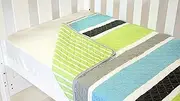 Babyhood Amani Bebe Summer Stripe Quilt Coverlet, Lime