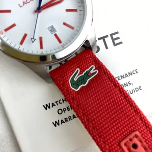 正版公司貨 - Lacoste 鱷魚 運動家活力時尚腕錶 44mm- 紅/黑/藍