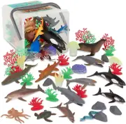 Terra by Battat B Marine World 60 Pcs– Assorted Fish & Sea Creature Miniature An