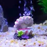 Touker Aquarium Shell Bubbler, Fish Tank Shell with Air Bubble Stones, Tropical Clam Decor, Great Addition for Aquarium Landscapes Fish Tank Ornaments (Shell Bubbler)