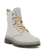 Dr Martens Quinton Mid Grey Moto Combat Military Style Boots Mens 7 Womens 8 NEW