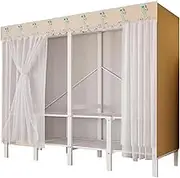 Portable Closet Fashion Closet Metal Iron Wardrobe Closet Saves Space Portable Wardrobe for Bedroom Hanging Easy to Assemble Clothes Closet Spacious